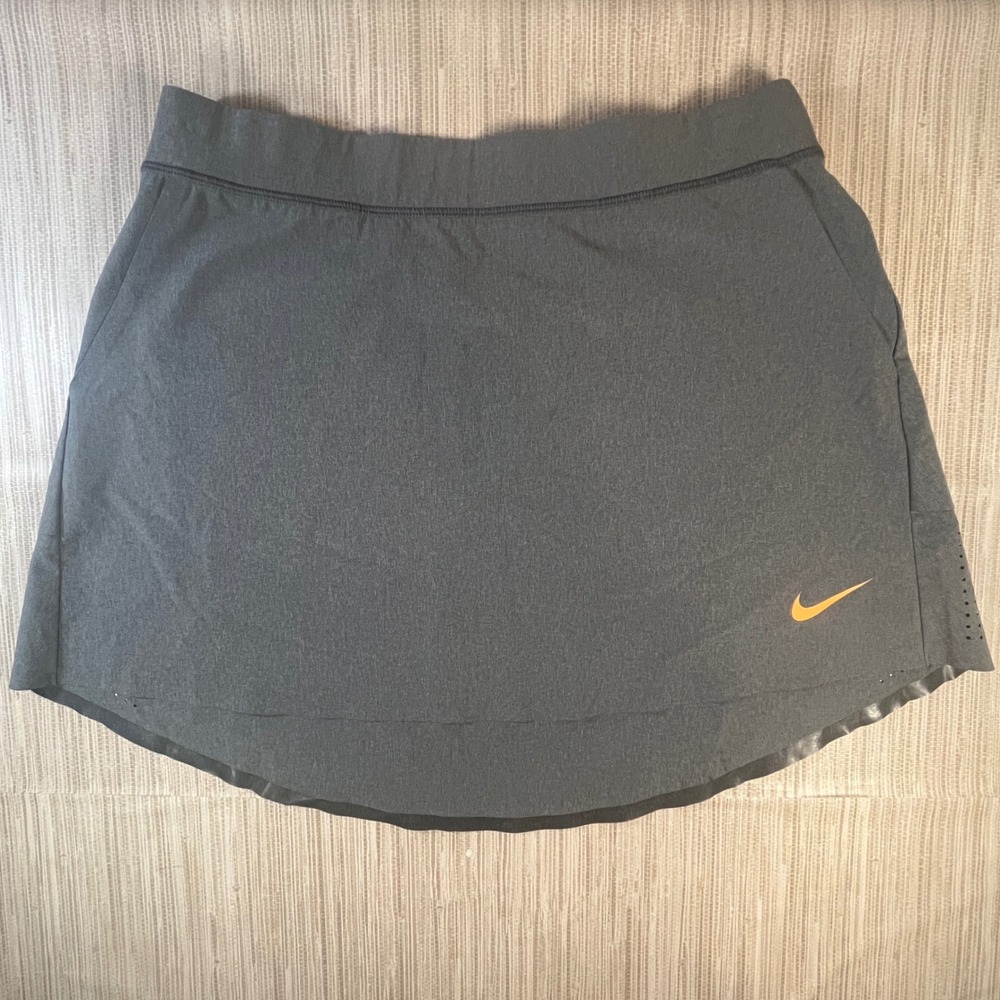 Nike Golf Women's Dri Fit Athletic Skirt Gray Orange Sz S Workout‎